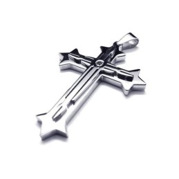 Herenketting Met Kruishanger Van Zuiver Titanium In Zilver (Nieuw)