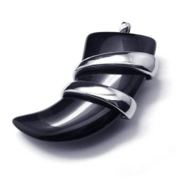 Herenketting Met Hanger Van Puur Titanium En Onyx