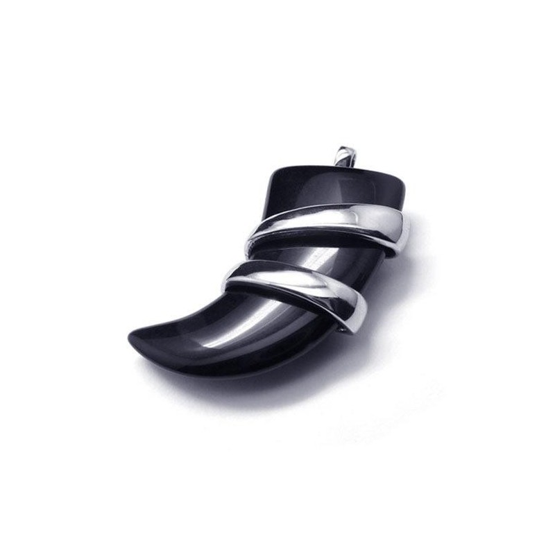 Herenketting Met Hanger Van Puur Titanium En Onyx