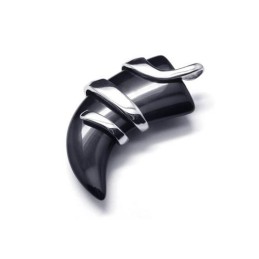 Herenketting Met Hanger Van Puur Titanium En Onyx