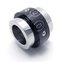 Zwarte Zilveren Hanger Met Puur Titanium Ringen (Nieuw)