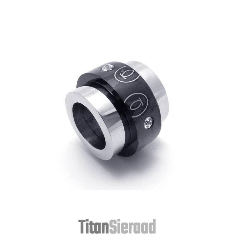 Zwarte Zilveren Hanger Met Puur Titanium Ringen (Nieuw) Zwarte Zilveren Hanger Met Puur Titanium Ringen (Nieuw)