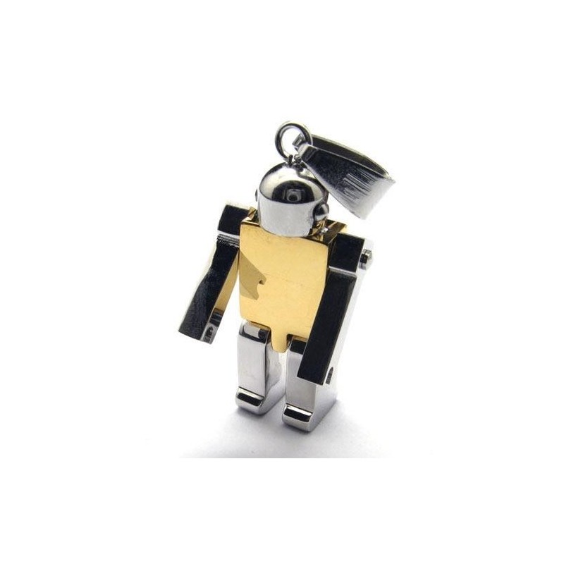Gouden Herenketting Met Robothanger Van Puur Titanium (Nieuw)