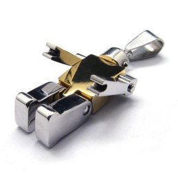 Gouden Herenketting Met Robothanger Van Puur Titanium (Nieuw)