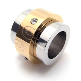 Heren Gouden Hanger Ketting Met Ringen Van Puur Titanium (Nieuw)