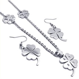 Elegante Vorm, Kleur, Briljantie, Uitstekende Kwaliteit, Titanium Sieradenset Inclusief Ketting, Hanger En Oorbel