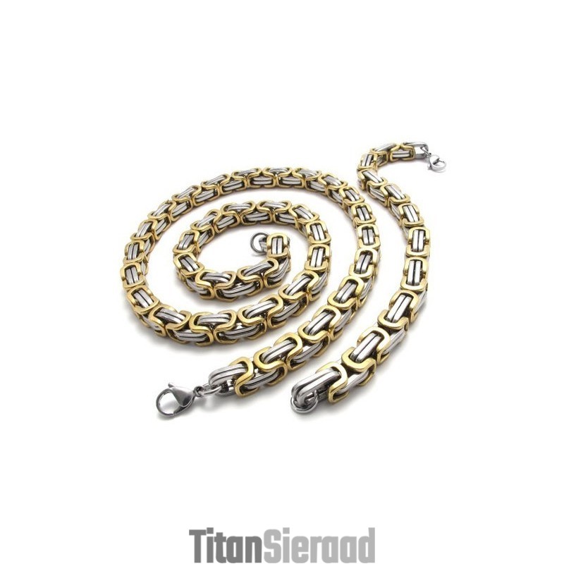 Fijn Bewerkte Kleurbriljantie Stabiele Kwaliteit Titanium Sieradenset Inclusief Ketting, Armband Fijn Bewerkte Kleurbriljantie Stabiele Kwaliteit Titanium Sieradenset Inclusief Ketting, Armband