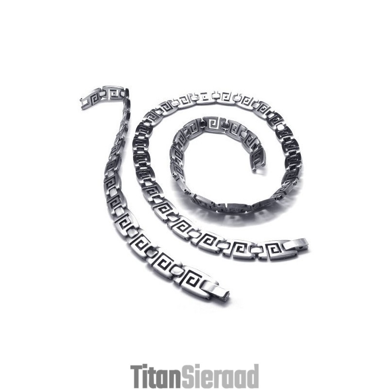 Vakkundige Vervaardiging Kleurbriljantie Uitstekende Kwaliteit Titanium Sieradenset Inclusief Ketting, Armband