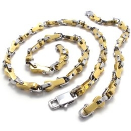 Modern Ontwerp, Kleur, Briljantie, Stabiele Kwaliteit, Titanium Sieradenset Inclusief Ketting En Armband