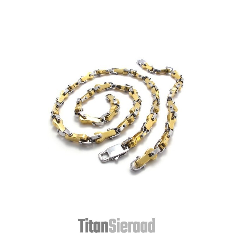 Modern Ontwerp, Kleur, Briljantie, Stabiele Kwaliteit, Titanium Sieradenset Inclusief Ketting En Armband