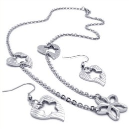 Vakkundige Vervaardiging, Kleurbriljantie, Betrouwbare Kwaliteit, Titanium Sieradenset Inclusief Ketting, Hanger En Oorbel