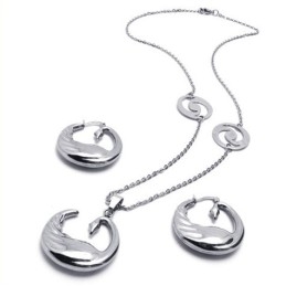 Elegante Vorm, Kleur, Briljantie, Uitstekende Kwaliteit, Titanium Sieradenset Inclusief Ketting, Hanger En Oorbel