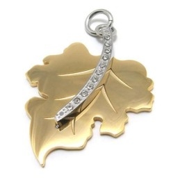 Gouden Hanger Van Puur Titanium Met Esdoornblad Voor Heren