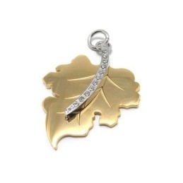 Gouden Hanger Van Puur Titanium Met Esdoornblad Voor Heren
