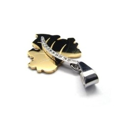 Gouden Hanger Van Puur Titanium Met Esdoornblad Voor Heren