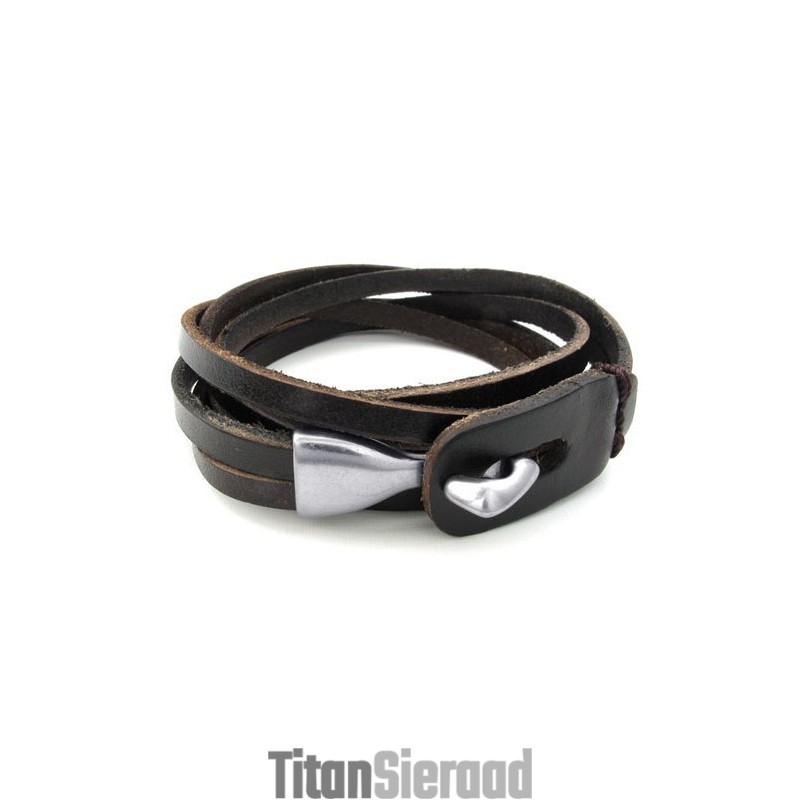 Elegante Vorm, Delicate Kleuren, Hoogwaardige Titanium Leren Armband