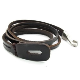 Elegante Vorm, Delicate Kleuren, Hoogwaardige Titanium Leren Armband