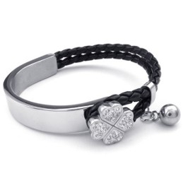 Vakkundige Vervaardiging Delicate Kleuren Uitstekende Kwaliteit Titanium Leren Armband