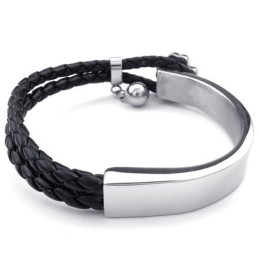 Vakkundige Vervaardiging Delicate Kleuren Uitstekende Kwaliteit Titanium Leren Armband