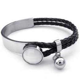 Fijn Bewerkte, Delicate Kleuren, Uitstekende Kwaliteit Titanium Leren Armband
