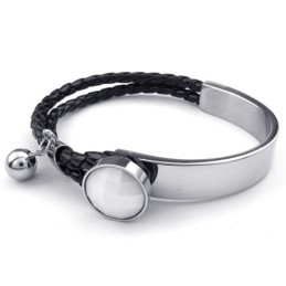Fijn Bewerkte, Delicate Kleuren, Uitstekende Kwaliteit Titanium Leren Armband