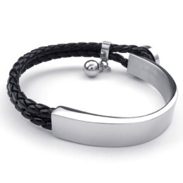 Fijn Bewerkte, Delicate Kleuren, Uitstekende Kwaliteit Titanium Leren Armband