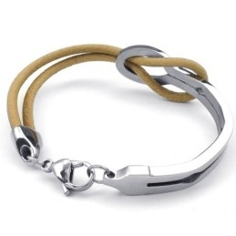 Elegante Vorm, Delicate Kleuren, Uitstekende Kwaliteit Titanium Leren Armband