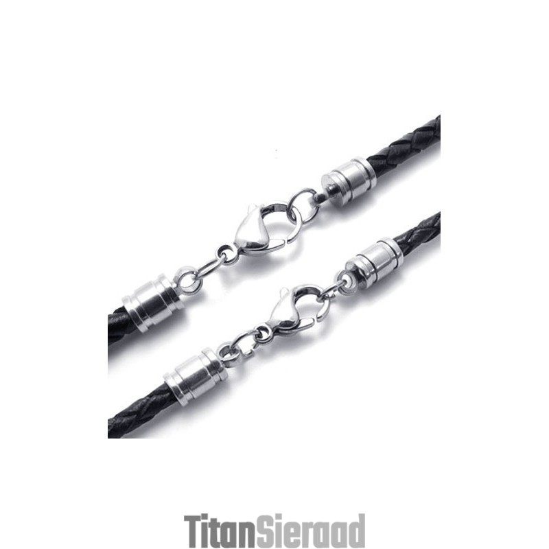 Fijn Bewerkte, Delicate Kleuren, Hoogwaardige Titanium Leren Ketting Fijn Bewerkte, Delicate Kleuren, Hoogwaardige Titanium Leren Ketting