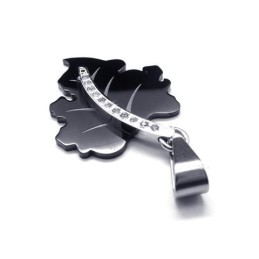 Zwarte Puur Titanium Esdoornblad Hanger Ketting