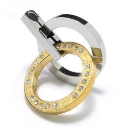 Gouden En Zilveren Hangerketting Met Ringen Van Puur Titanium