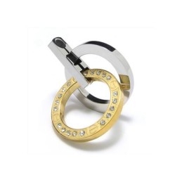 Gouden En Zilveren Hangerketting Met Ringen Van Puur Titanium
