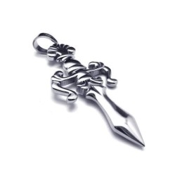 Heren Zilveren Kruiszwaard Hanger Ketting Van Puur Titanium