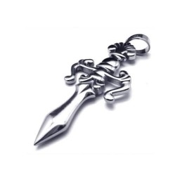 Heren Zilveren Kruiszwaard Hanger Ketting Van Puur Titanium