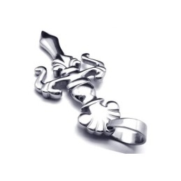 Heren Zilveren Kruiszwaard Hanger Ketting Van Puur Titanium