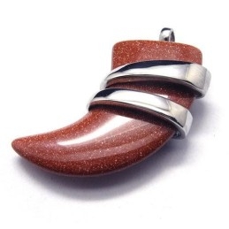 Herenketting Met Vermiljoenkleurige Speerhanger Van Puur Titanium