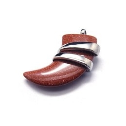 Herenketting Met Vermiljoenkleurige Speerhanger Van Puur Titanium