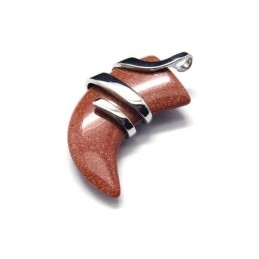 Herenketting Met Vermiljoenkleurige Speerhanger Van Puur Titanium