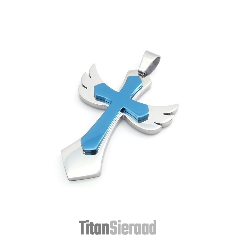 Fijn Bewerkte, Prachtige Kleuren, Superieure Kwaliteit Titanium Kruishanger