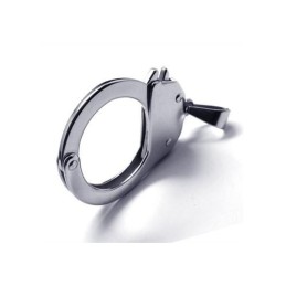 Heren Zilveren Handboeien Hanger Ketting Van Puur Titanium