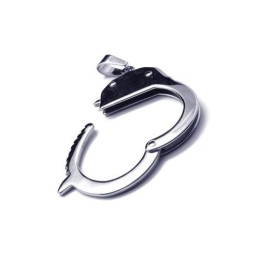 Heren Zilveren Handboeien Hanger Ketting Van Puur Titanium