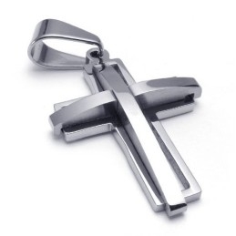 Voor Uw Selectie Kleurbriljantie Om Een Lang Verhaal Te Hebben Titanium Kruis Hanger