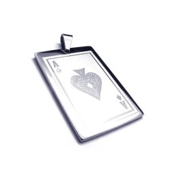 Herenketting Met Speelkaartenhanger Van Puur Titanium