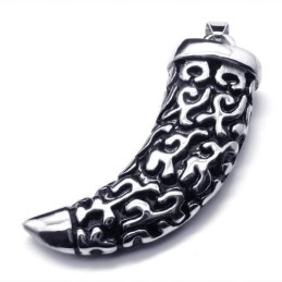 Heren Zwart Zilver Puur Titanium Speer Hanger Ketting