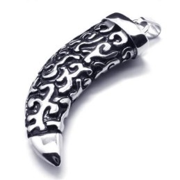 Heren Zwart Zilver Puur Titanium Speer Hanger Ketting
