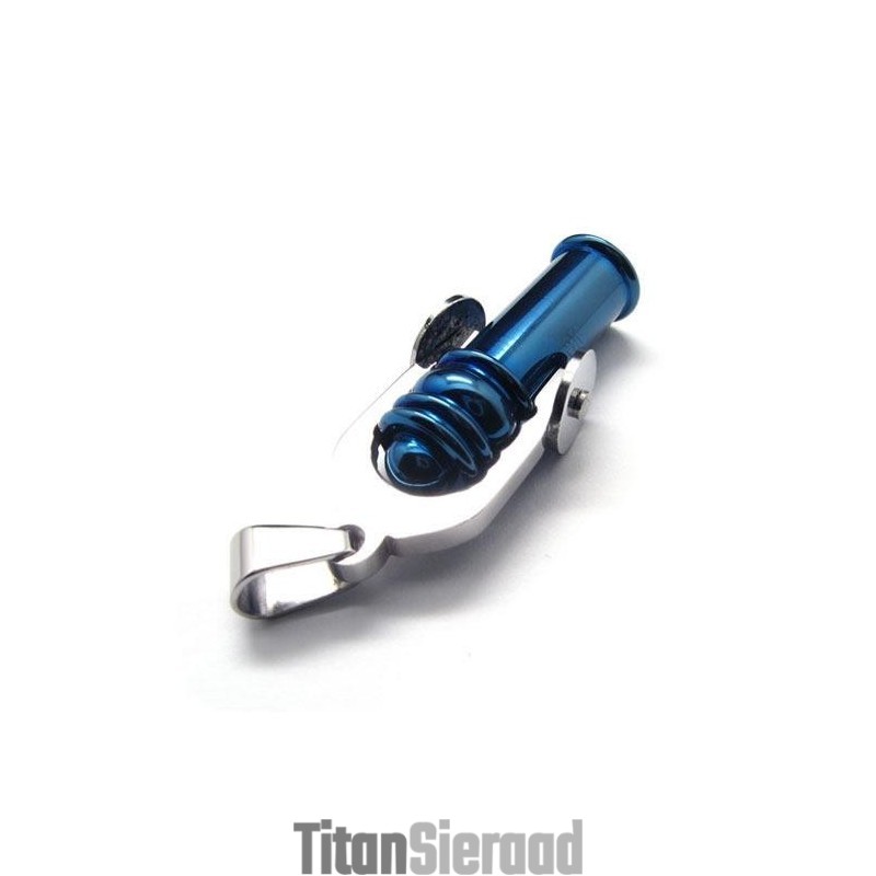 Herenblauwe Puur Titanium Kanon Hanger Ketting 6466 Herenblauwe Puur Titanium Kanon Hanger Ketting 6466