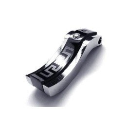 Heren Zwarte Zilveren Hanger Van Puur Titanium (Nieuw)