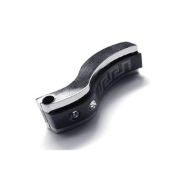 Heren Zwarte Zilveren Hanger Van Puur Titanium (Nieuw)