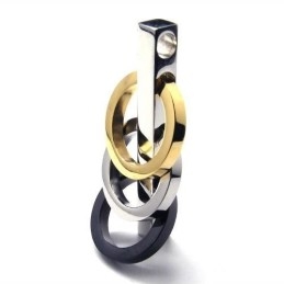 Herenketting Met Drie Ringen Van Puur Titanium @